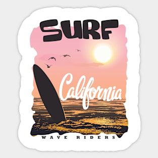 Surf - California Wave Riders - Surfer's Sticker